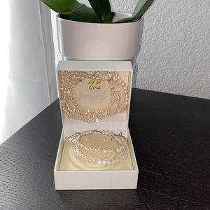 Women’s 14k Gold Pearl Necklace Set